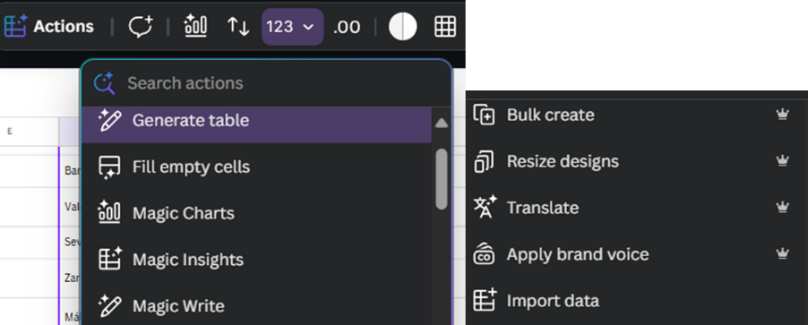 Screenshot of an excel spreadsheet