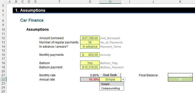 Annual rate formula