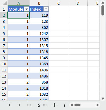 Screenshot from an Excel spreadsheet