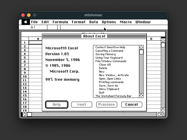 Screenshot of Excel Spreadsheet