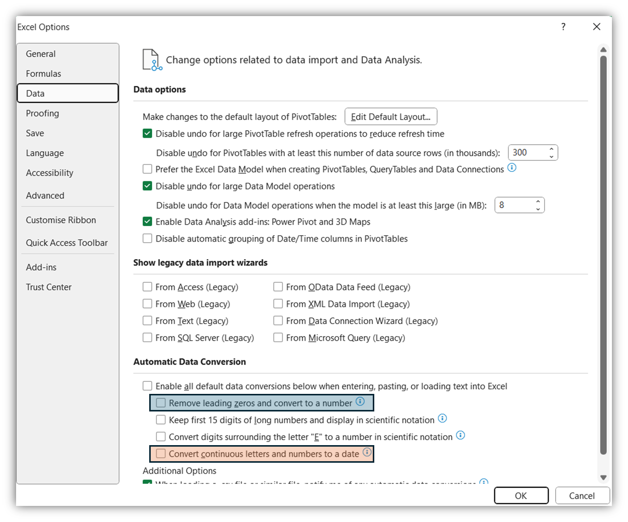 Screenshot of Excel Spreadsheet