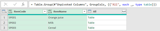 Screenshot of Excel Spreadsheet