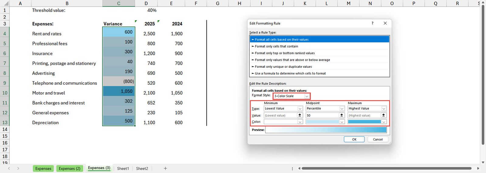Screenshot of an Excel spreadsheet