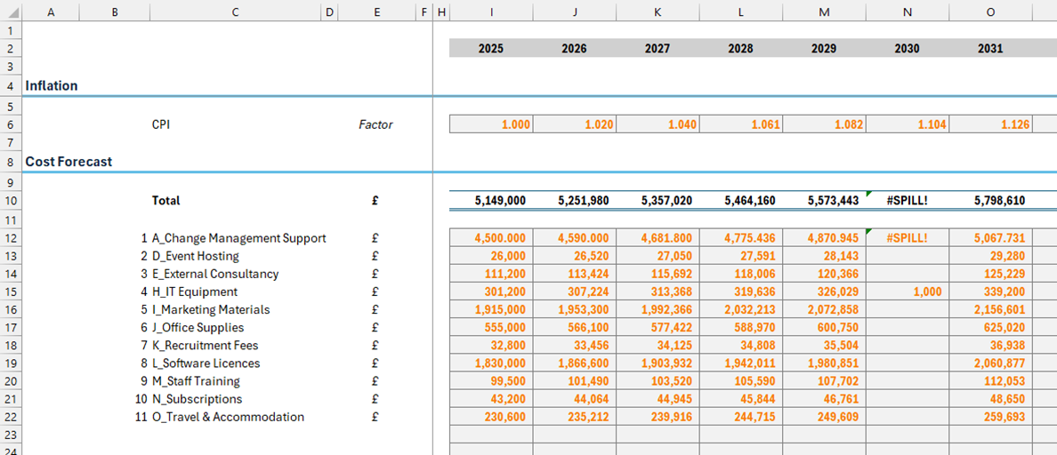 Screenshot of Excel Spreadsheet