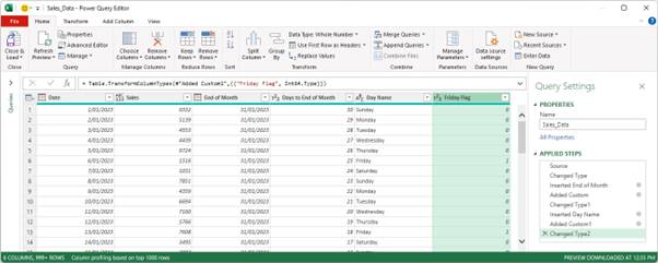 Excel screenshot