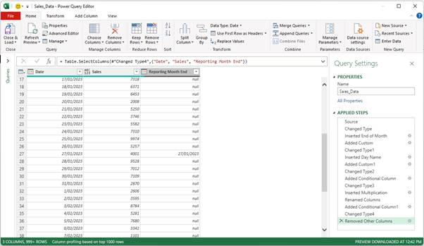 Excel screenshot