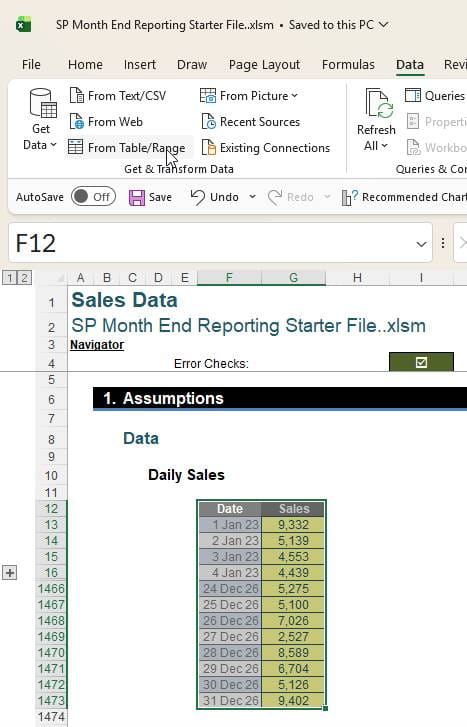 Excel screenshot