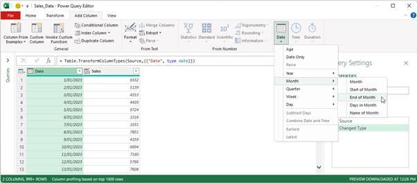 Excel screenshot