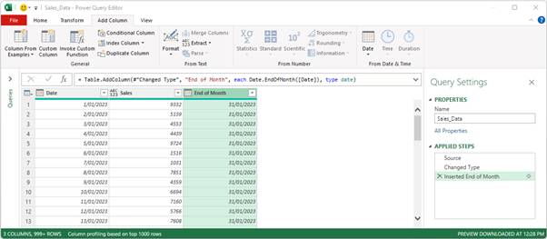 Excel screenshot