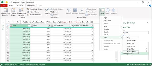 Excel screenshot