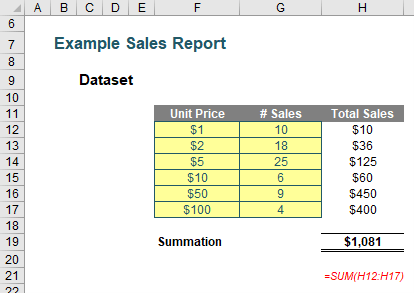 Excel screenshot