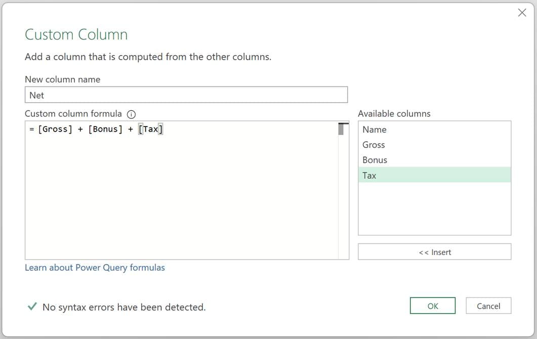 Excel screenshot