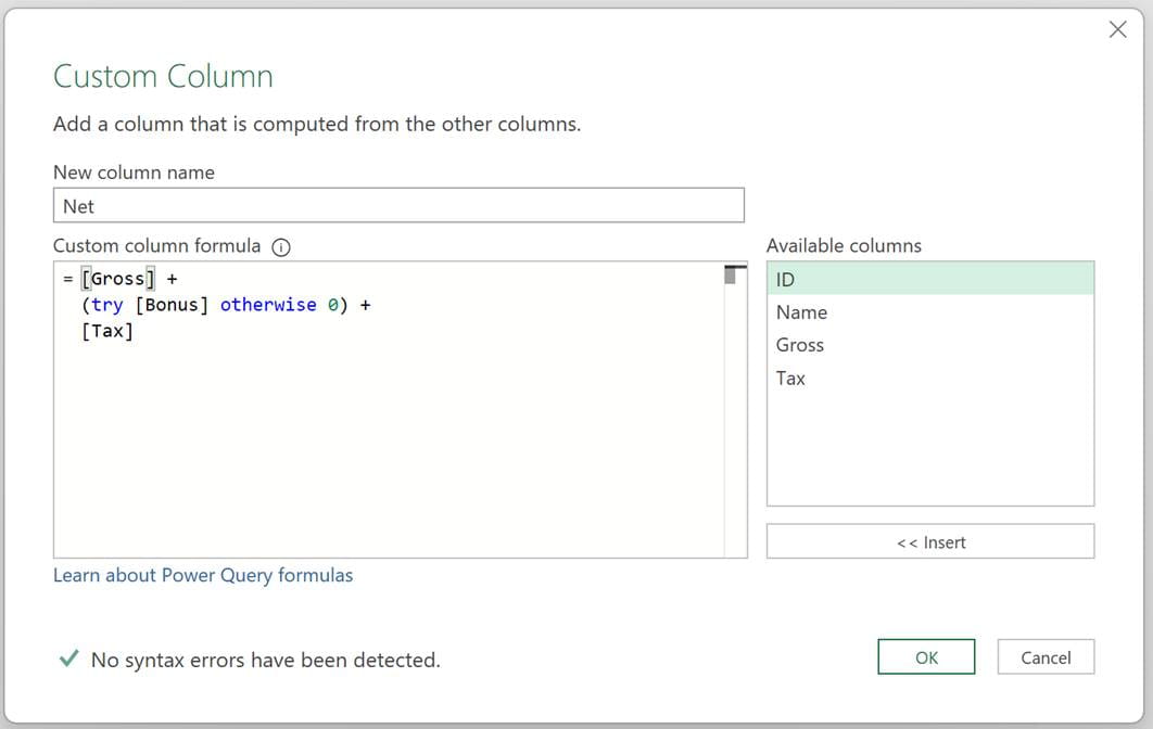 Excel screenshot