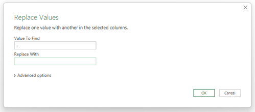 Screen shot from an Excel spreadsheet