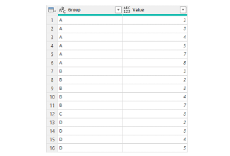 Screen shot from an Excel spreadsheet
