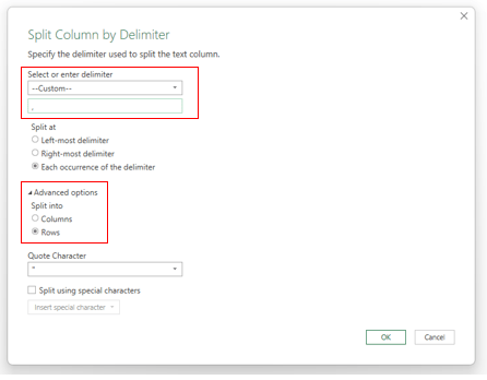 Screen shot from an Excel spreadsheet