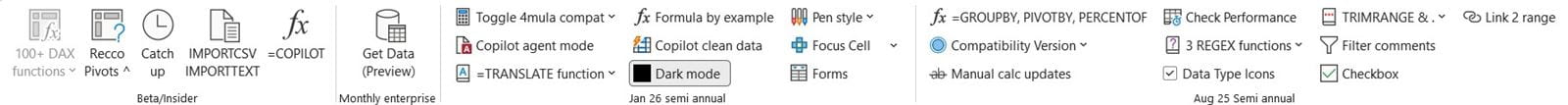 Image of Excel features