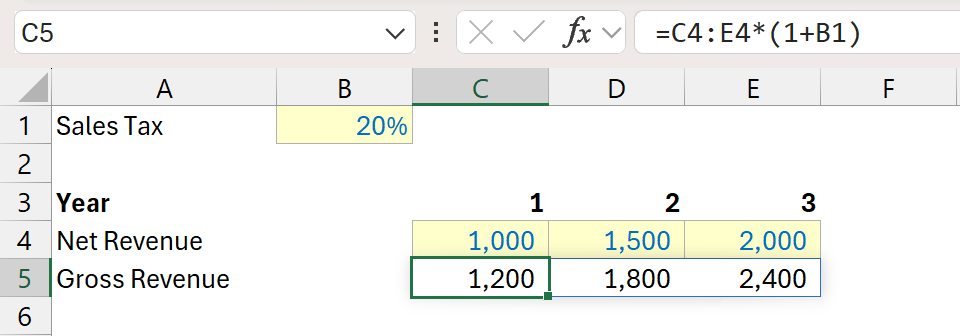 Excel screenshot