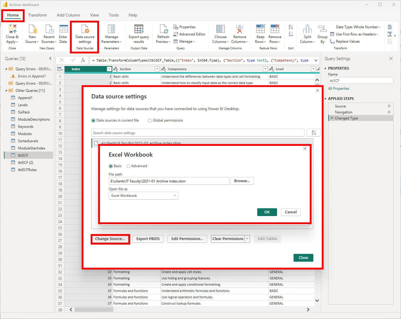 Excel screenshot