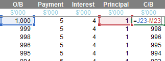 Screenshot from an Excel spreadsheet