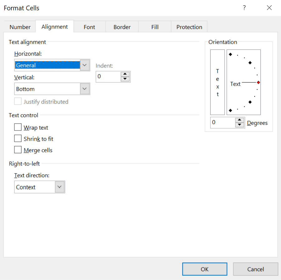 Screenshot showing how to select Center Across Selection in Excel