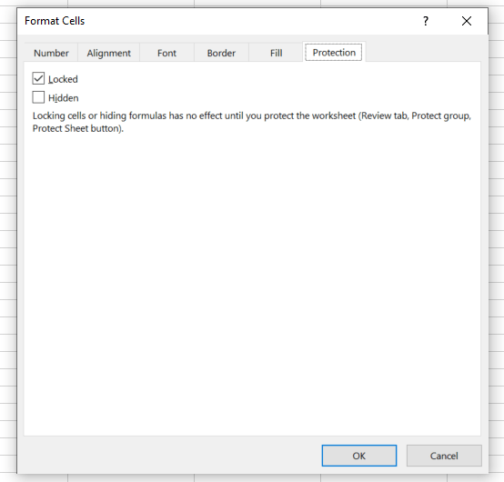Image of Excel screenshot showing format cells menu