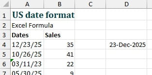 Excel screenshot