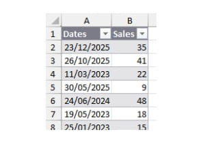 Excel screenshot