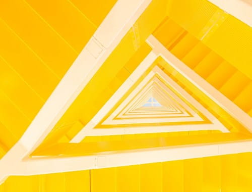 Yellow abstracted triangle