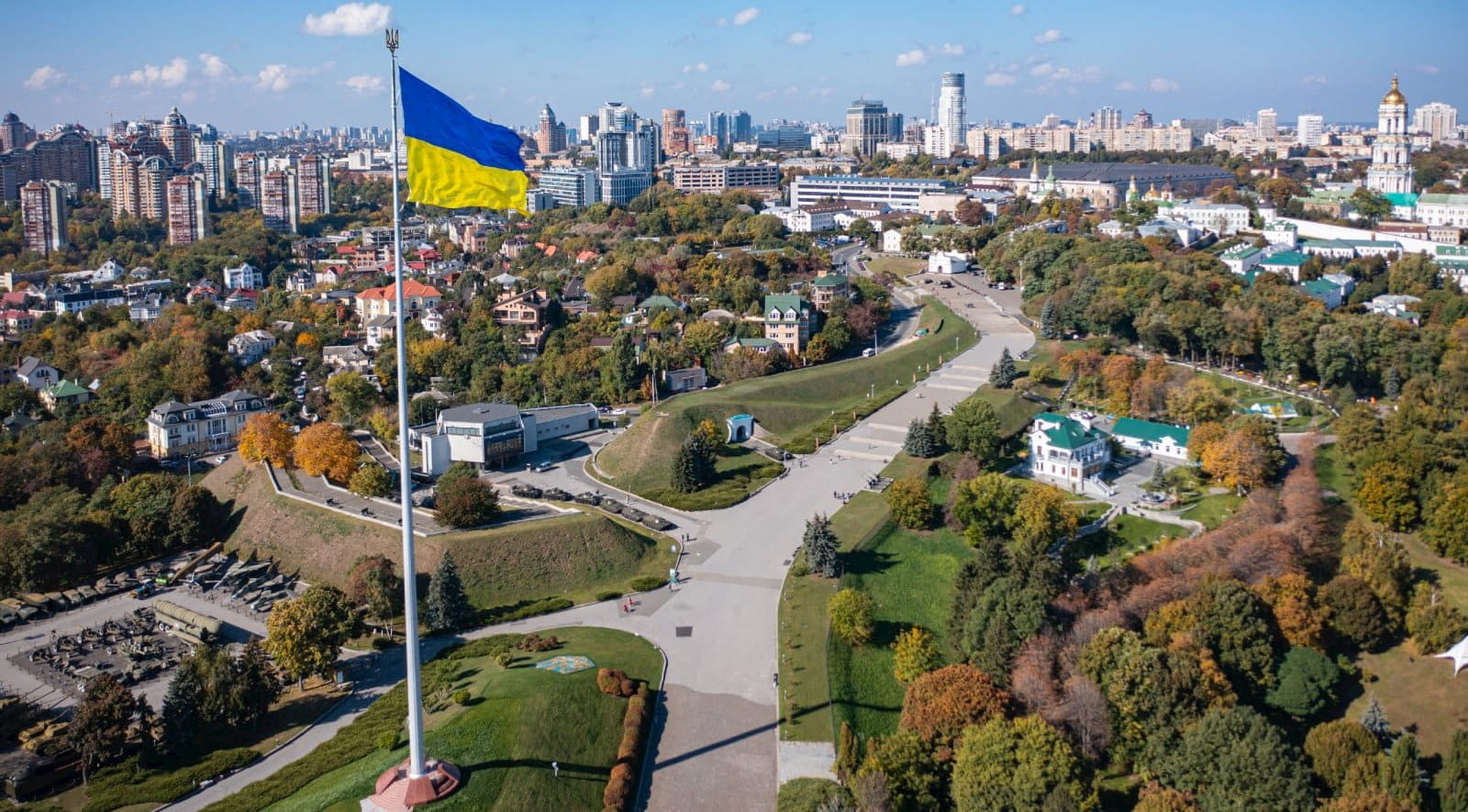 Aerial shot of the National Museum of the History of Ukraine in the Second World War, Kyiv