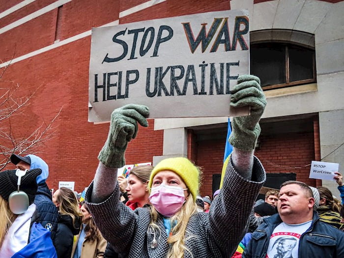 US Protest against Ukraine conflict