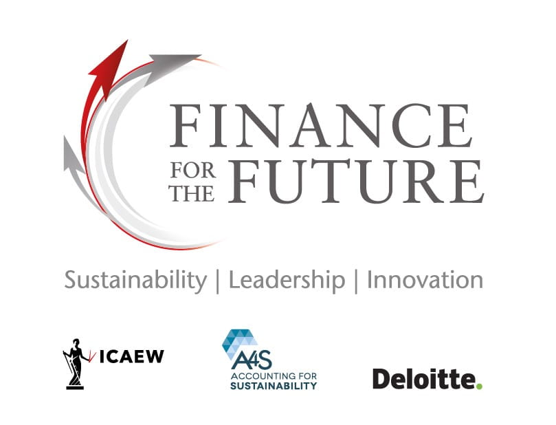 Finance for the Future Awards logo and partner logos